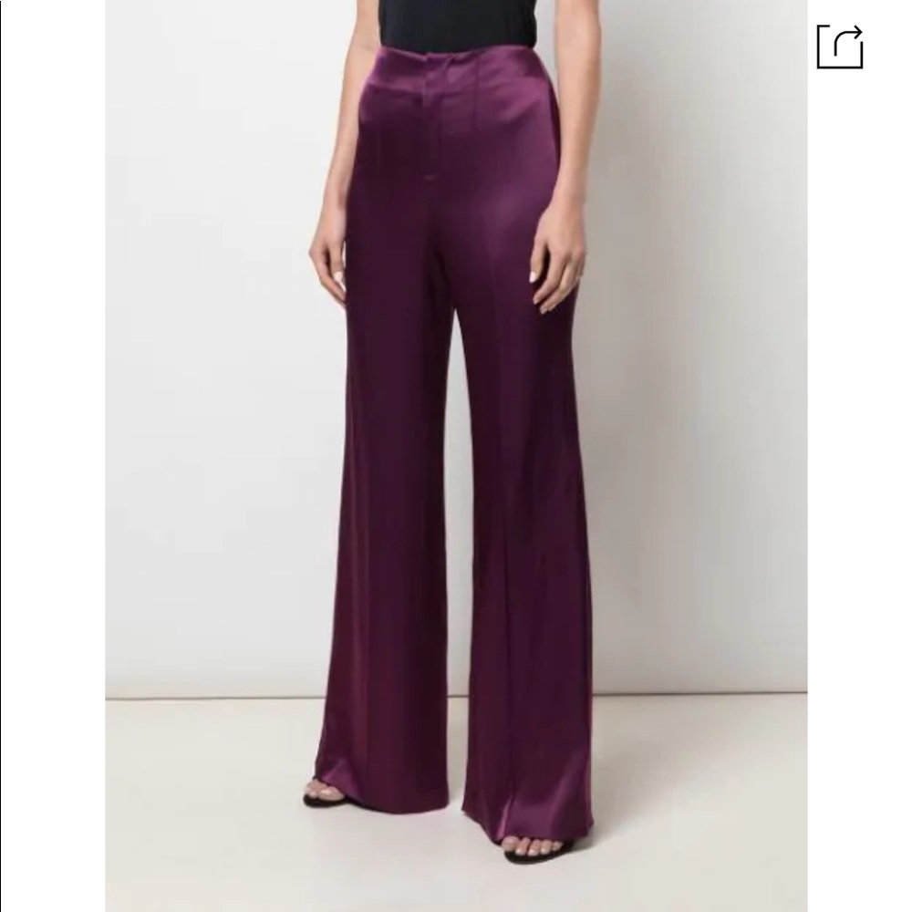 Alice + Olivia Dylan Satin Wide-Leg Trouser
